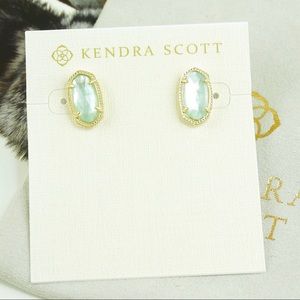 Kendra Scott Ellie earrings light blue gold